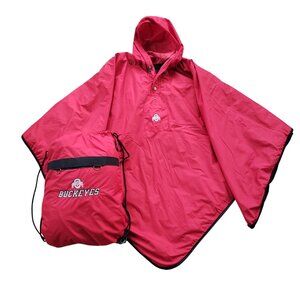 (2) Ohio State Buckeyes 4 in 1 Fleece Rain Poncho Stadium Blanket Backpack